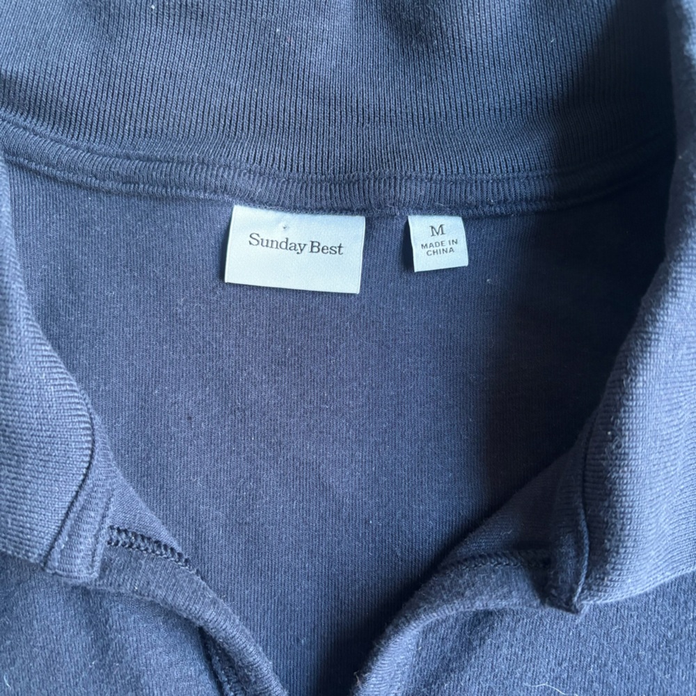 Sunday Best Knox Tank Polo Perfect Navy Sleeveless Knit Medium - Picture 3 of 6